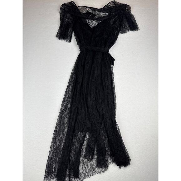 NWT Forever 21 black lace wrap dress size M - Picture 6 of 7